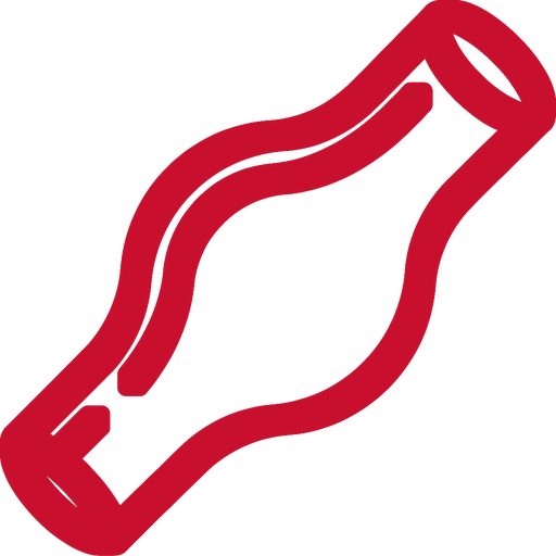 Line icon of a blood vessel, widened at its centre